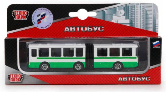 Автобус металлический с резинкой, 12 см