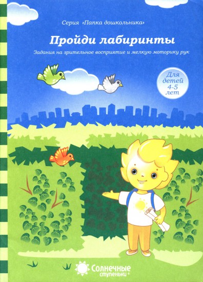 Пройди лабиринты. Задания на зрительное восприятие и мелкую моторику рук. Для детей 4-5 лет