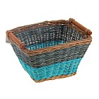 Корзинка бамбуковая с ручками «Сине-голубая» (18 × 22 × 15 см)