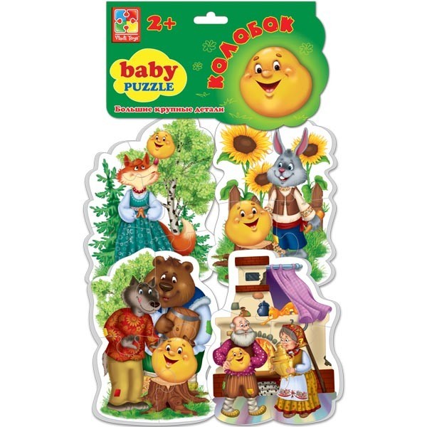 Макси-пазлы 4 в 1 «Сказки - Колобок», 16 элементов | Vladi Toys