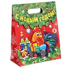 Пакет с клапаном «Петух с подарком» (26×32×0,2 см)