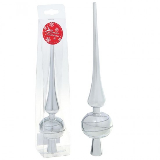 Верхушка на ёлку «Серебряные полоски»