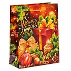 Пакет ламинат вертикальный «Новогодние игрушки» (0,2×18×23 см)