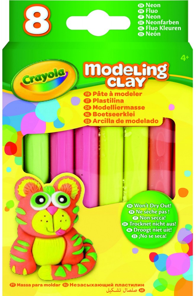 Незасыхающий пластилин «Неоновый», 8 цветов | Crayola