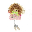 Мягкая ёлочная игрушка «Фея» розовое сердце, 15 см