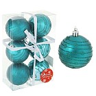 Новогодние шары «Изумрудные полосы» (набор 6 шт.)