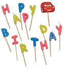 Свечи-буквы «Тачки Happy Birthday», 14 штук