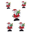 Наклейки детские деревянные «Дед Мороз и елка», 5 штук