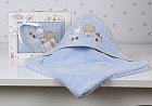 Полотенце-конверт «Bambino Train» (90 х 90 см), цвет голубой