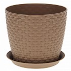 Кашпо с поддоном «Ротанг», 3 л, цвет бежевый