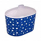 Хлебница «Горошек» овал, бело-синий