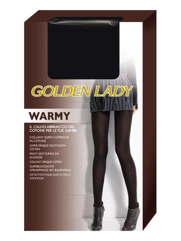 Колготки с хлопком «WARMY» (nero) | Golden Lady