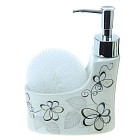 Дозатор для моющего средства «Романтика» (250 мл), с подставкой для губки