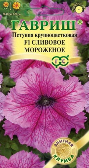 Петуния крупноцветковая «F1 Сливовое мороженое», 5 шт