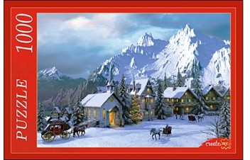 Пазл «Снежные Альпы», 1000 элементов | Puzzle 1000. CreatM | Рыжий кот