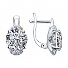 Серьги из серебра с фианитами