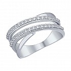 Кольцо из серебра с фианитами