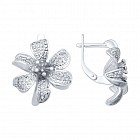 Серьги из серебра с фианитами