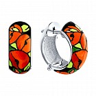 Серьги из серебра с эмалью