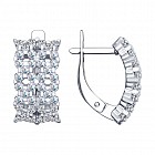 Серьги из серебра с фианитами