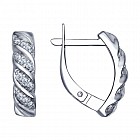 Серьги из серебра с фианитами