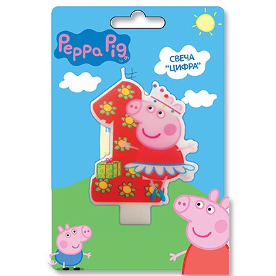 Свеча в торт «Peppa Pig», цифра 1