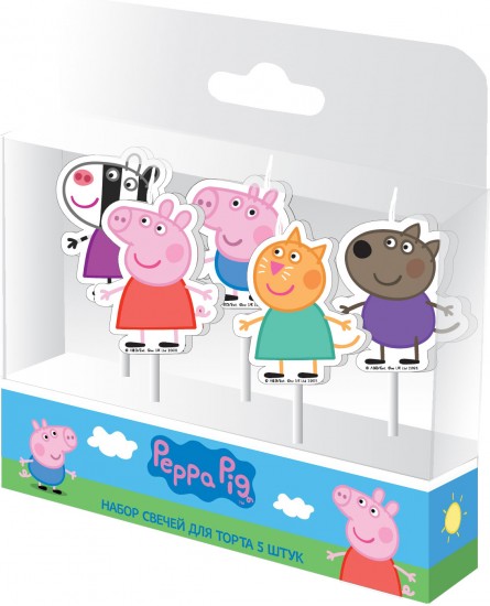 Набор свечей на палочках «Пеппа и друзья» (5 шт) | Peppa Pig