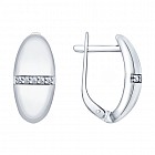 Серьги из серебра с фианитами