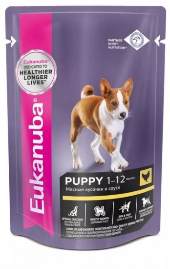 Корм для щенков с курицей в соусе «Eukanuba» (85 гр)