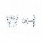 Серьги-пусеты «Ангел» из серебра с фианитами