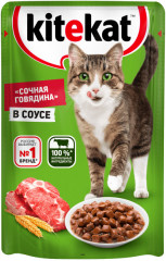 Корм для взрослых кошек «Kitekat» с говядиной в соусе (85 гр)