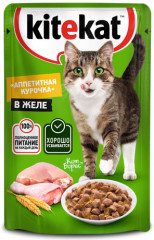Корм для взрослых кошек «Kitekat» с курицей в желе