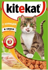 Корм для взрослых кошек «Kitekat» с курицей в соусе (85 гр)