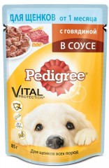 Консервы для щенков всех пород «Pedigree» с говядиной в соусе (85 гр)