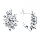 Серьги из серебра с фианитами
