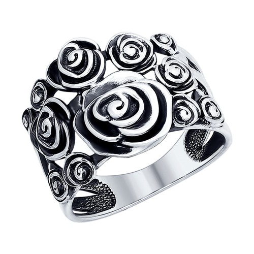 Кольцо из черненого серебра