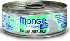 Корм для кошек Natural «Кусочки» тунец и курица с морепродуктами