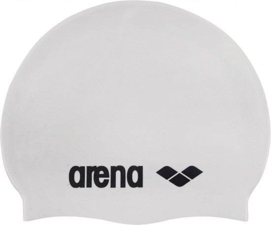 Шапочка для плавания Classic Silicone Cap, white/black/silver