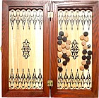 Нарды средние (50х25х4 см), кожа, в чехле