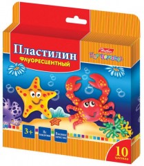 Пластилин флуорисцентный, 10 цветов