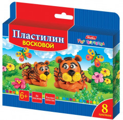 Пластилин восковой, 8 цветов