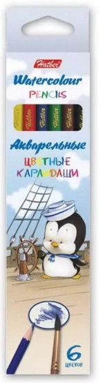 Карандаши цветные, 6 цветов