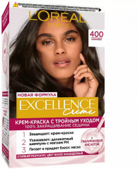Крем-краска для волос cтойкая «Excellence», оттенок 400 Каштановый