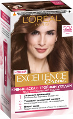 Крем-краска для волос cтойкая «Excellence», оттенок 5.02 Обольстительный каштан