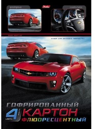 Картон цветной гофрированный, 4 цвета