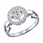 Кольцо из серебра с фианитами