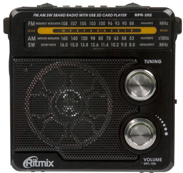 Радиоприемник портативный RPR-202 black | Ritmix