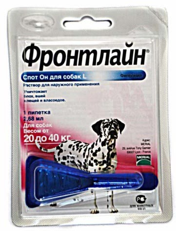 Фронтлайн Спот-Он для собак 20-40 кг L (пипетка 2,68 мл)