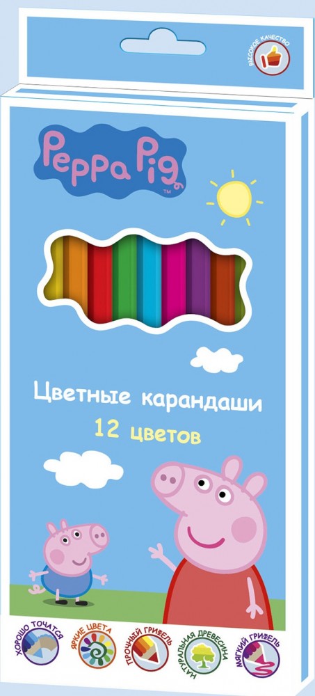 Цветные карандаши (12 цветов) | Peppa Pig