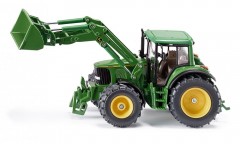 Трактор John Deere с ковшом, зеленый